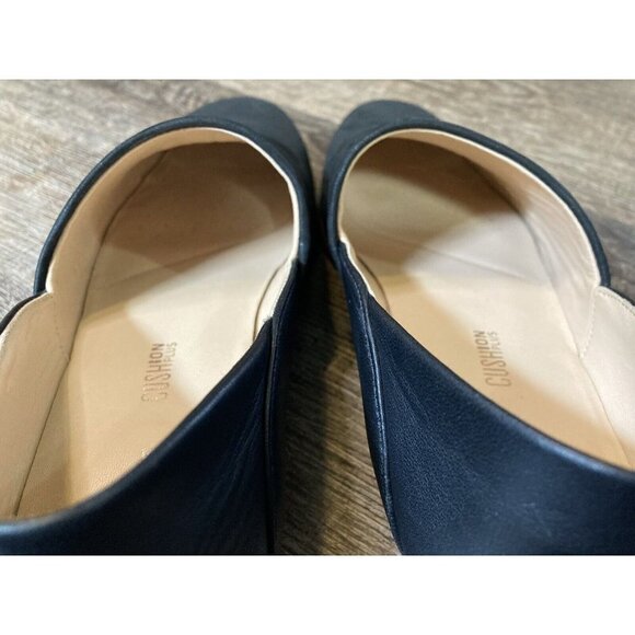 Clarks Cushion Pure Tone Womens Sz 5.5M Black Leather Slip On Heel Loafers Flats - Picture 8 of 12
